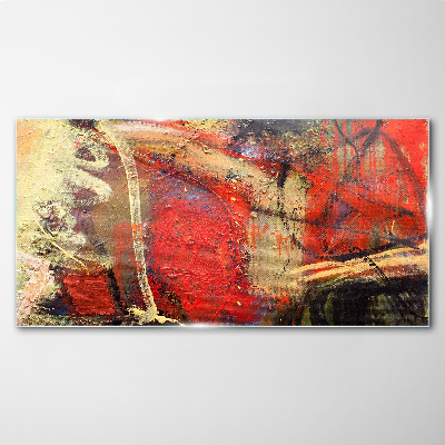 Abstract landscape with intense colors Glass Wall Art