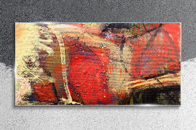 Abstract landscape with intense colors Glass Wall Art