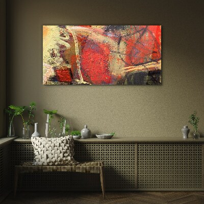 Abstract landscape with intense colors Glass Wall Art