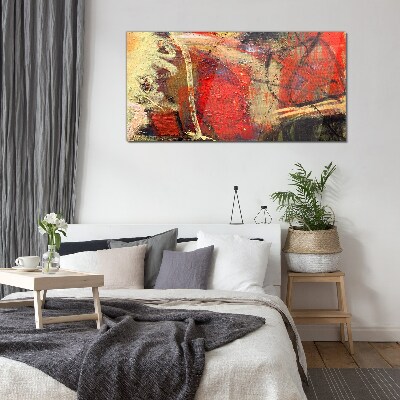 Abstract landscape with intense colors Glass Wall Art