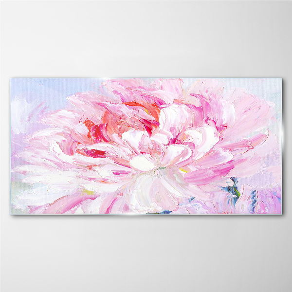 Pink peony with a delicate glow Glass Wall Art
