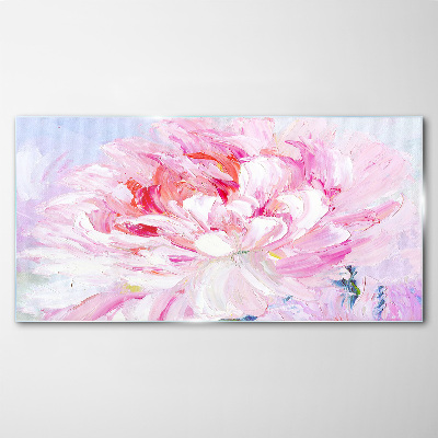Pink peony with a delicate glow Glass Wall Art