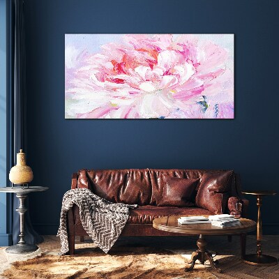 Pink peony with a delicate glow Glass Wall Art