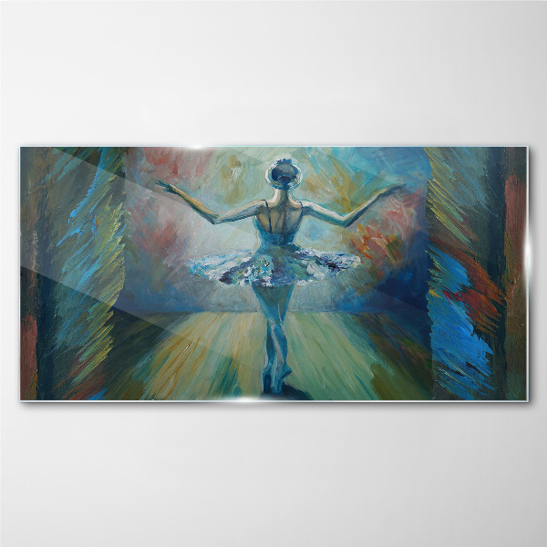 Abstract ballet dancer Glass Wall Art