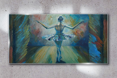 Abstract ballet dancer Glass Wall Art