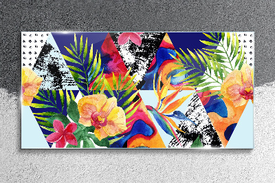 Tropical Mosaic of Colors Glass Wall Art
