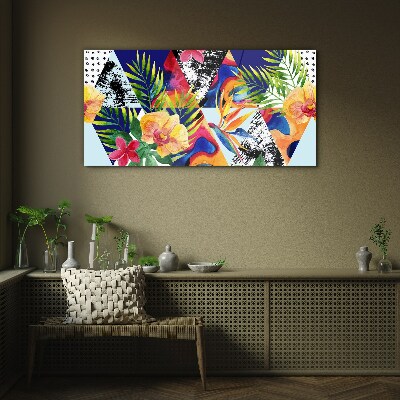 Tropical Mosaic of Colors Glass Wall Art