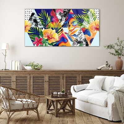 Tropical Mosaic of Colors Glass Wall Art