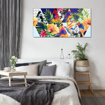 Tropical Mosaic of Colors Glass Wall Art