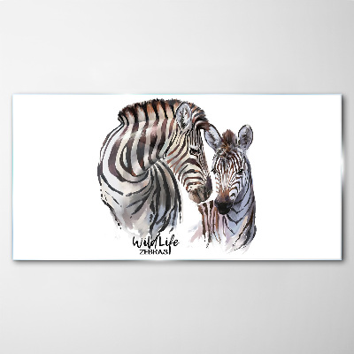 Zebra in the wild Glass Wall Art