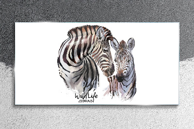 Zebra in the wild Glass Wall Art