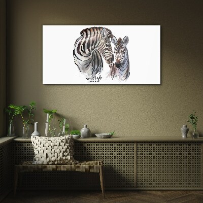 Zebra in the wild Glass Wall Art