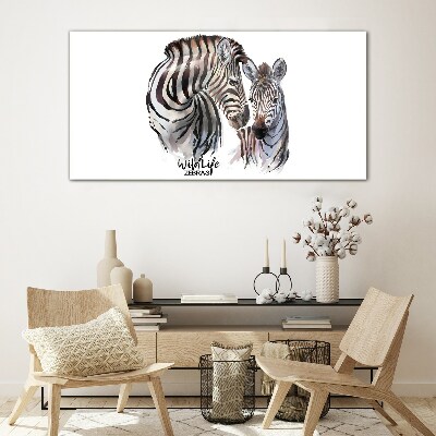 Zebra in the wild Glass Wall Art
