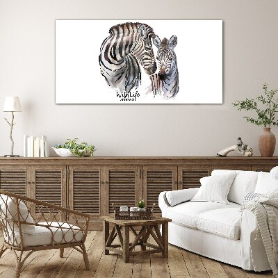 Zebra in the wild Glass Wall Art