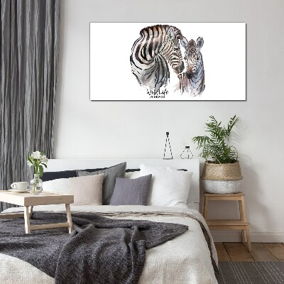 Zebra in the wild Glass Wall Art