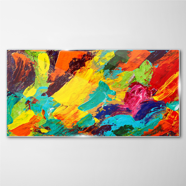 Vivid colors in an abstract dance Glass Wall Art