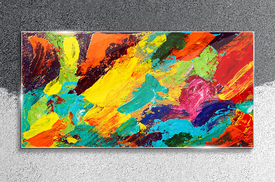 Vivid colors in an abstract dance Glass Wall Art