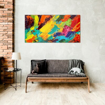 Vivid colors in an abstract dance Glass Wall Art