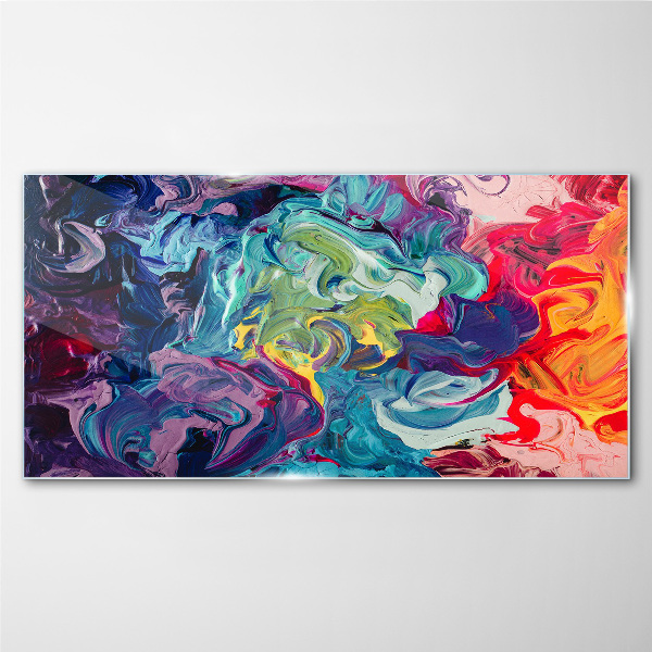 A colorful whirlwind of emotions Glass Wall Art