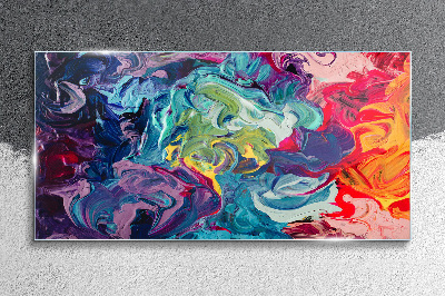 A colorful whirlwind of emotions Glass Wall Art