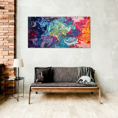 A colorful whirlwind of emotions Glass Wall Art