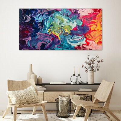 A colorful whirlwind of emotions Glass Wall Art