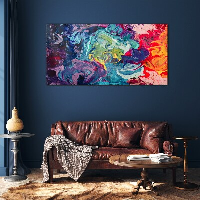 A colorful whirlwind of emotions Glass Wall Art