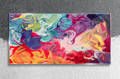 A colorful whirlwind of emotions Glass Wall Art