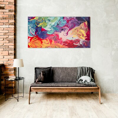A colorful whirlwind of emotions Glass Wall Art