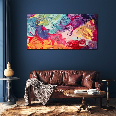 A colorful whirlwind of emotions Glass Wall Art
