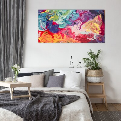 A colorful whirlwind of emotions Glass Wall Art