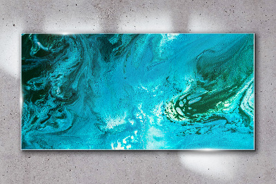 Ocean waves in blue Glass Wall Art
