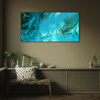Ocean waves in blue Glass Wall Art