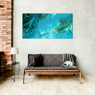 Ocean waves in blue Glass Wall Art
