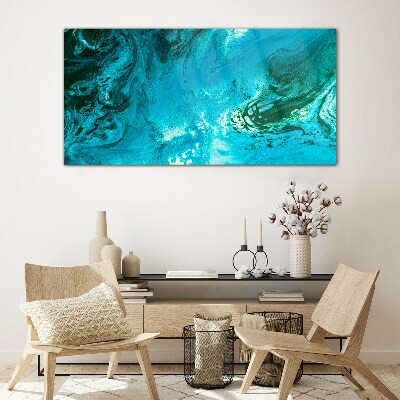 Ocean waves in blue Glass Wall Art