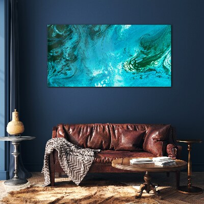 Ocean waves in blue Glass Wall Art