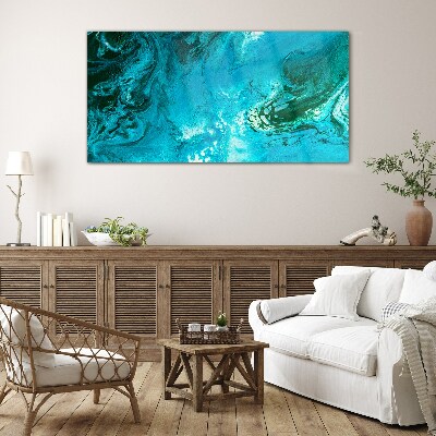 Ocean waves in blue Glass Wall Art