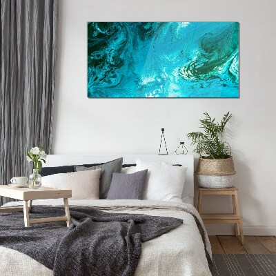 Ocean waves in blue Glass Wall Art