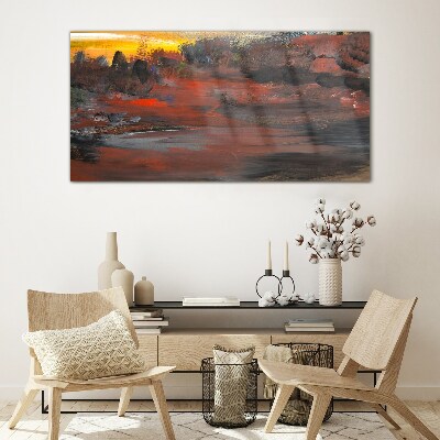 Painting abstraction Glass Wall Art