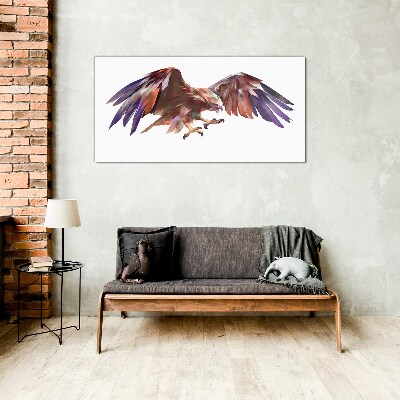 Dynamic flight of the eagle Glass Wall Art