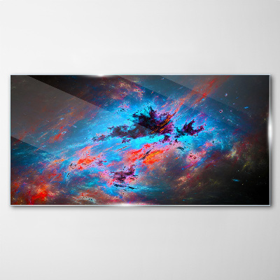 Cosmic dance of colors Glass Wall Art