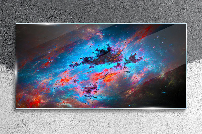 Space galaxy Glass Wall Art
