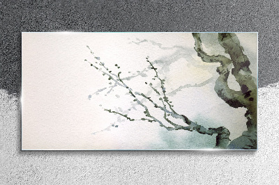 Delicate branches in watercolor Glass Wall Art