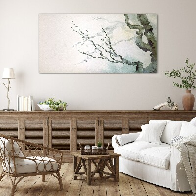 Delicate branches in watercolor Glass Wall Art