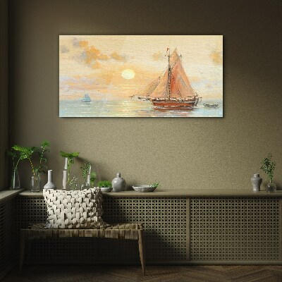 A quiet morning at sea Glass Wall Art