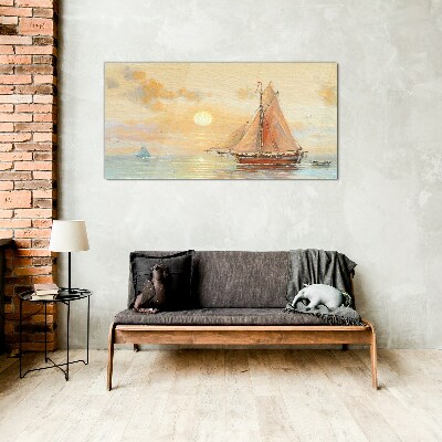 A quiet morning at sea Glass Wall Art