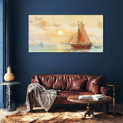 A quiet morning at sea Glass Wall Art