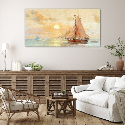 A quiet morning at sea Glass Wall Art