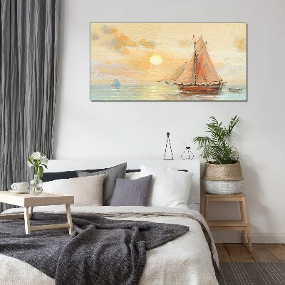 A quiet morning at sea Glass Wall Art