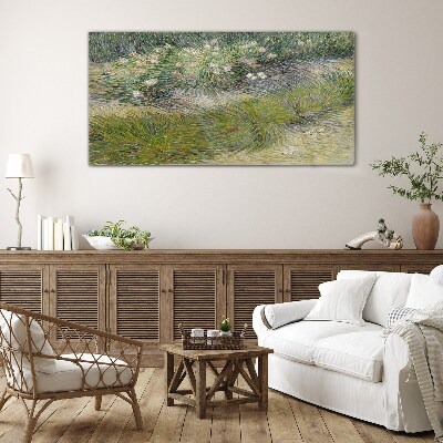 Flowers in the grass Glass Wall Art